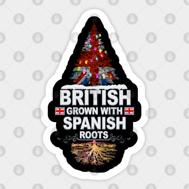 British Grown With Spanish Roots - Gift for Spanish With Roots From Spain Sticker by Country Flags